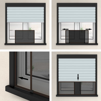 vidaXL Extendable Insect Screen for Windows Brown