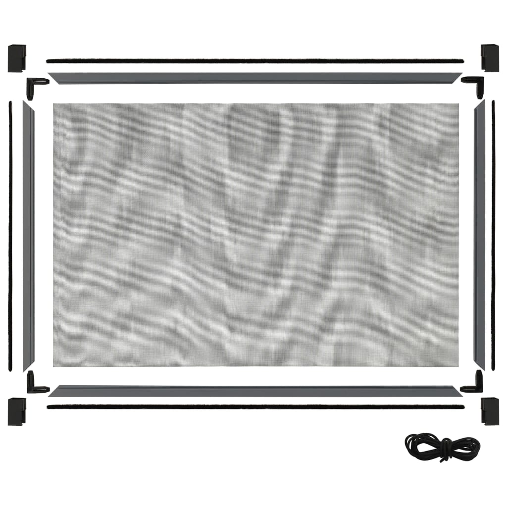 vidaXL Extendable Insect Screen for Windows Anthracite