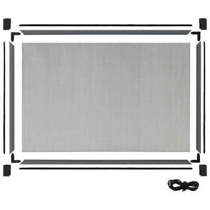 vidaXL Extendable Insect Screen for Windows Anthracite