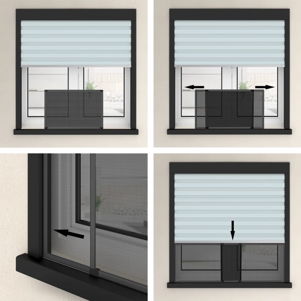 vidaXL Extendable Insect Screen for Windows Anthracite