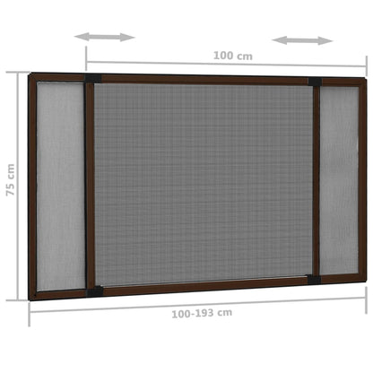 vidaXL Extendable Insect Screen for Windows Brown