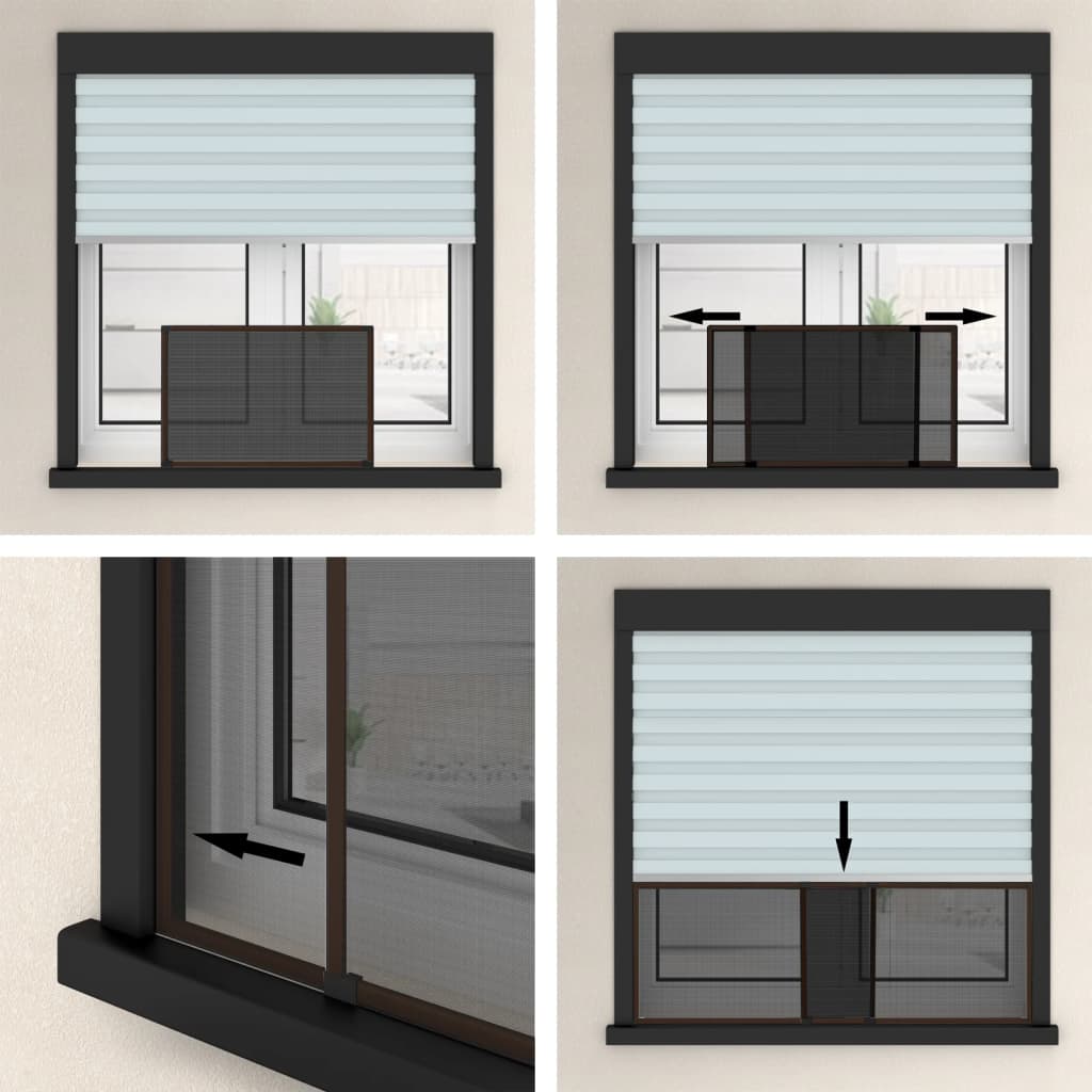 vidaXL Extendable Insect Screen for Windows Brown