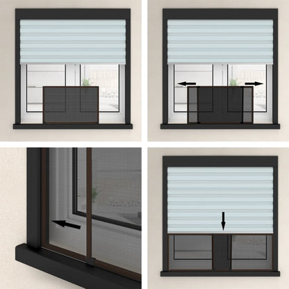 vidaXL Extendable Insect Screen for Windows Brown