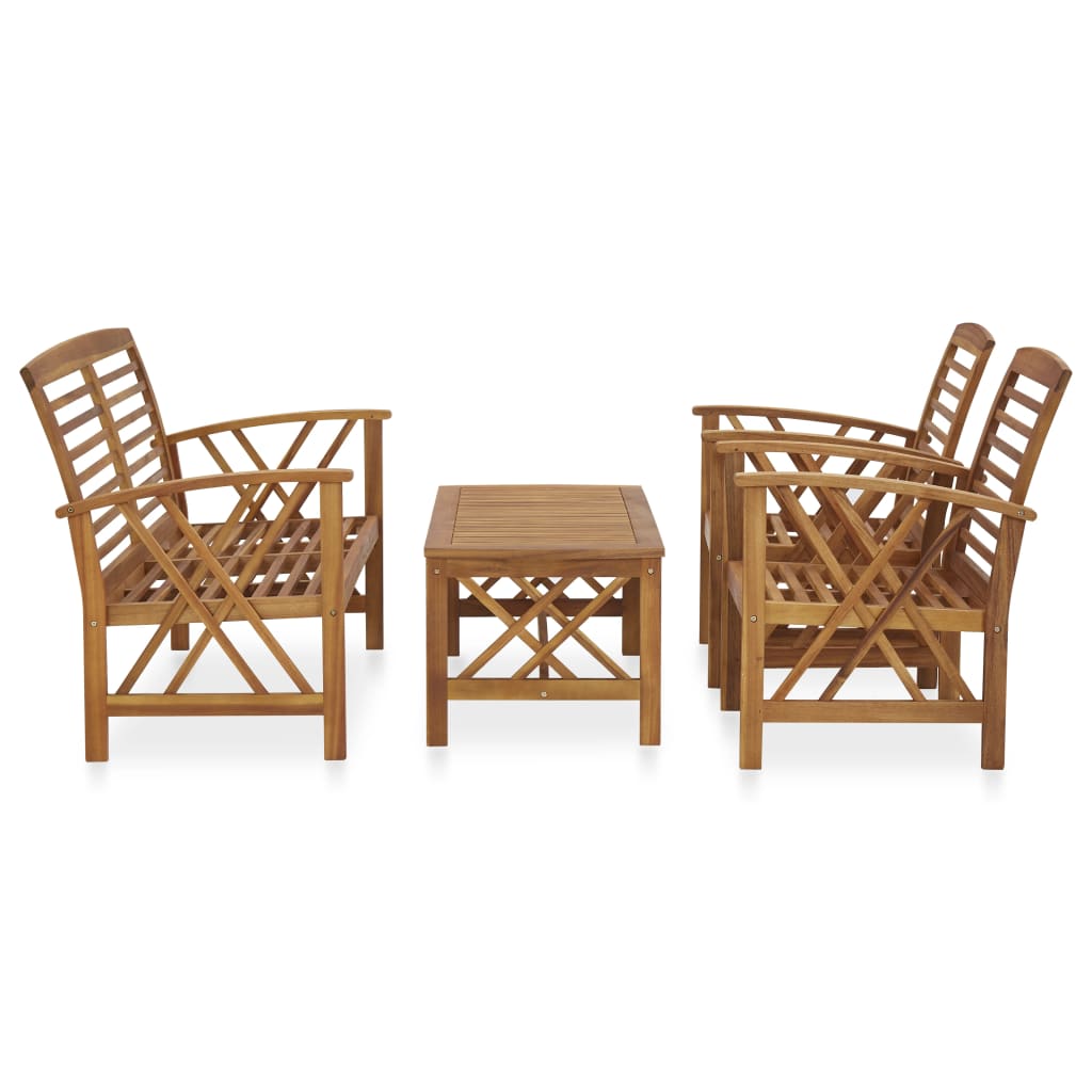vidaXL Garden Lounge Set | Brown | Solid acacia wood | Medium | Durable