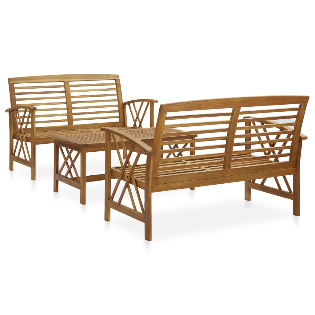 vidaXL Garden Lounge Set | Natural Wood | Solid Acacia Wood | Medium | Durable