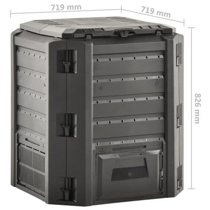 vidaXL Garden Composter Black 380 L