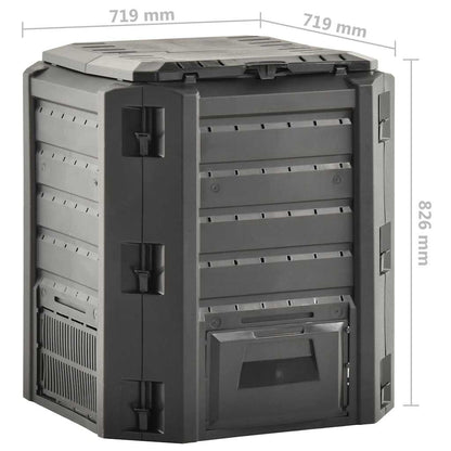 312272 vidaXL Garden Composter Black 380 L