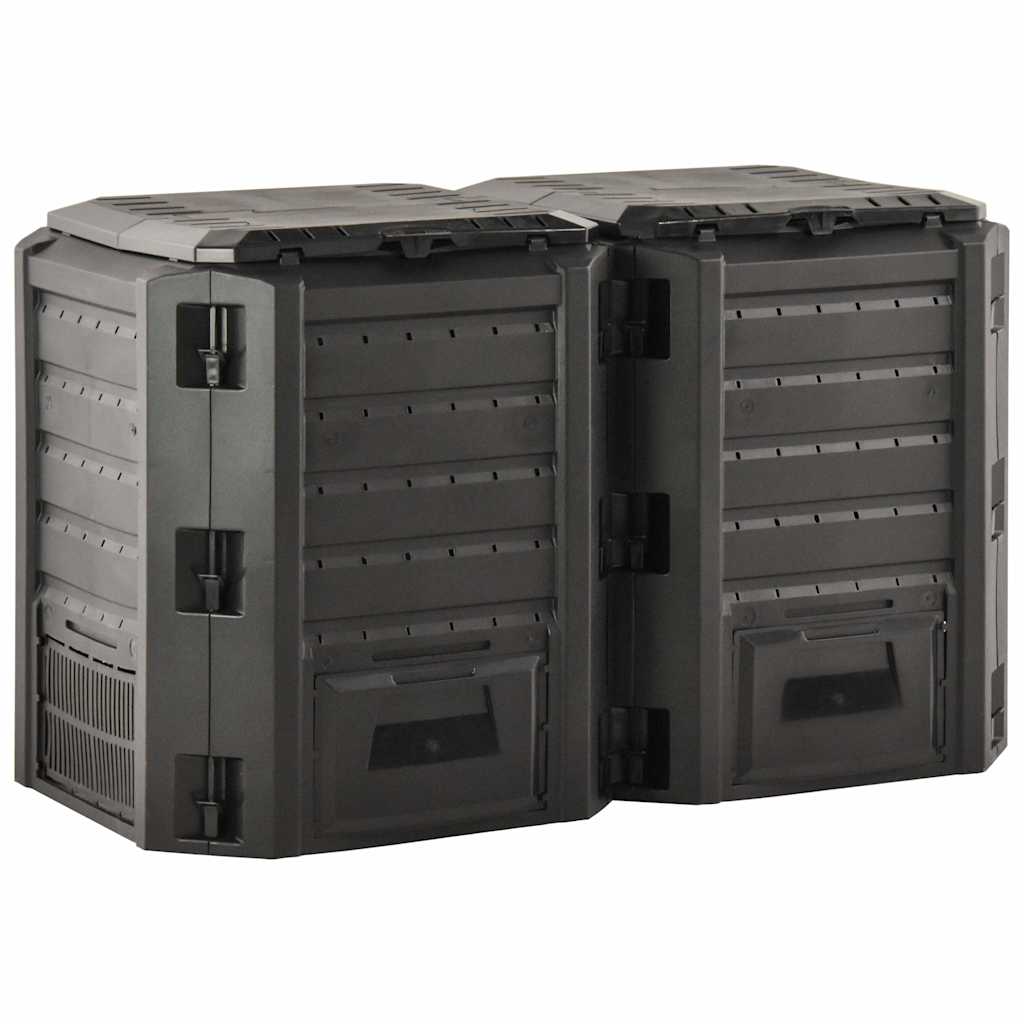 312273 vidaXL Garden Composter Black 800 L