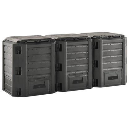 vidaXL Garden Composter Black 1200 L