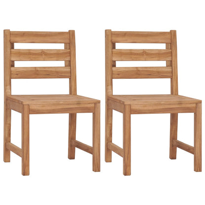vidaXL Garden Chair | Set of 2 | Natural Teak | Solid Teak Wood | Regular