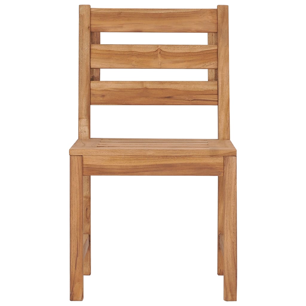 vidaXL Garden Chair | Set of 2 | Natural Teak | Solid Teak Wood | Regular