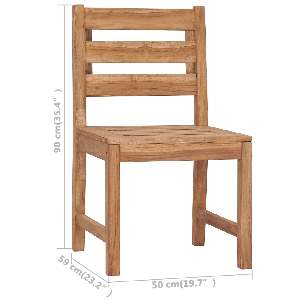 vidaXL Garden Chair | Set of 2 | Natural Teak | Solid Teak Wood | Regular