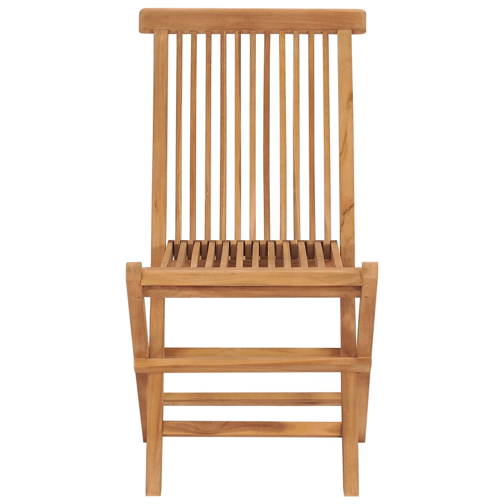 vidaXL Garden Chair | Set of 2 | Natural Teak | Solid Teak Wood | Standard