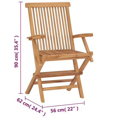 vidaXL Garden Chair | Set of 2 | Teak | Teak wood | Standard | Collapsible