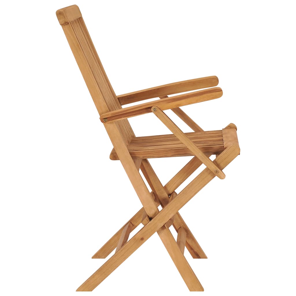 vidaXL Garden Chair | Set of 3 | Teak Brown | Teak Wood | Medium | Foldable
