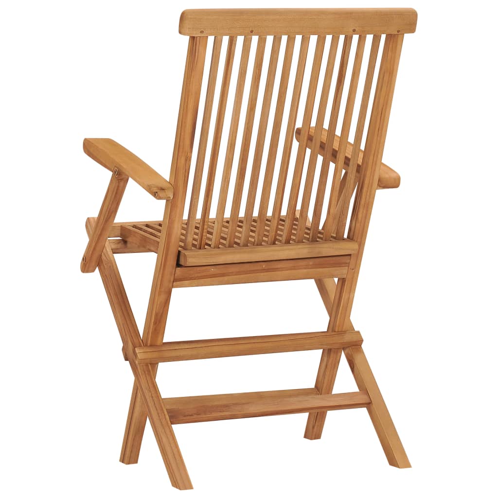 vidaXL Garden Chair | Set of 3 | Teak Brown | Teak Wood | Medium | Foldable