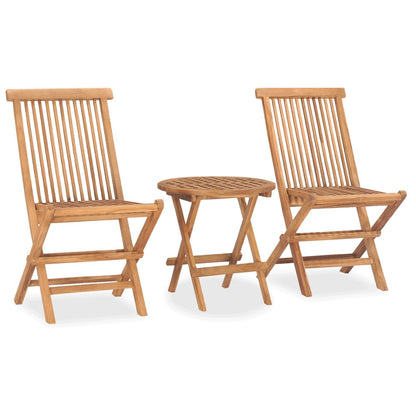 vidaXL Outdoor Dining Set | Natural teak | Smooth sanded teak hardwood | Compact