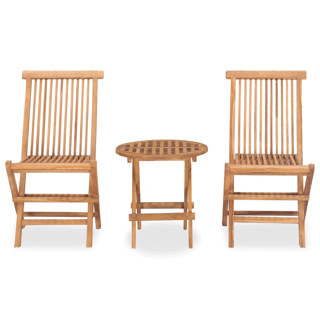 vidaXL Outdoor Dining Set | Natural teak | Smooth sanded teak hardwood | Compact