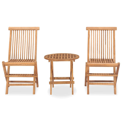 vidaXL Outdoor Dining Set | Natural teak | Smooth sanded teak hardwood | Compact