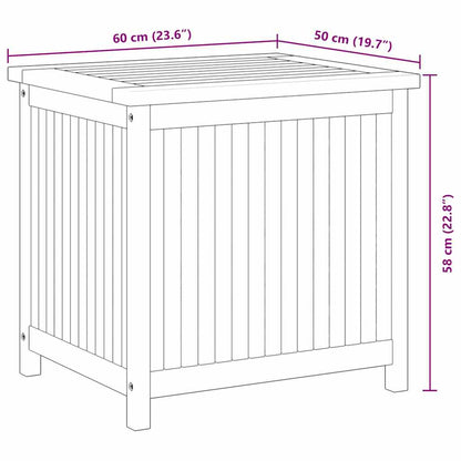 vidaXL Garden Storage Box 60x50x58 cm Solid Teak Wood