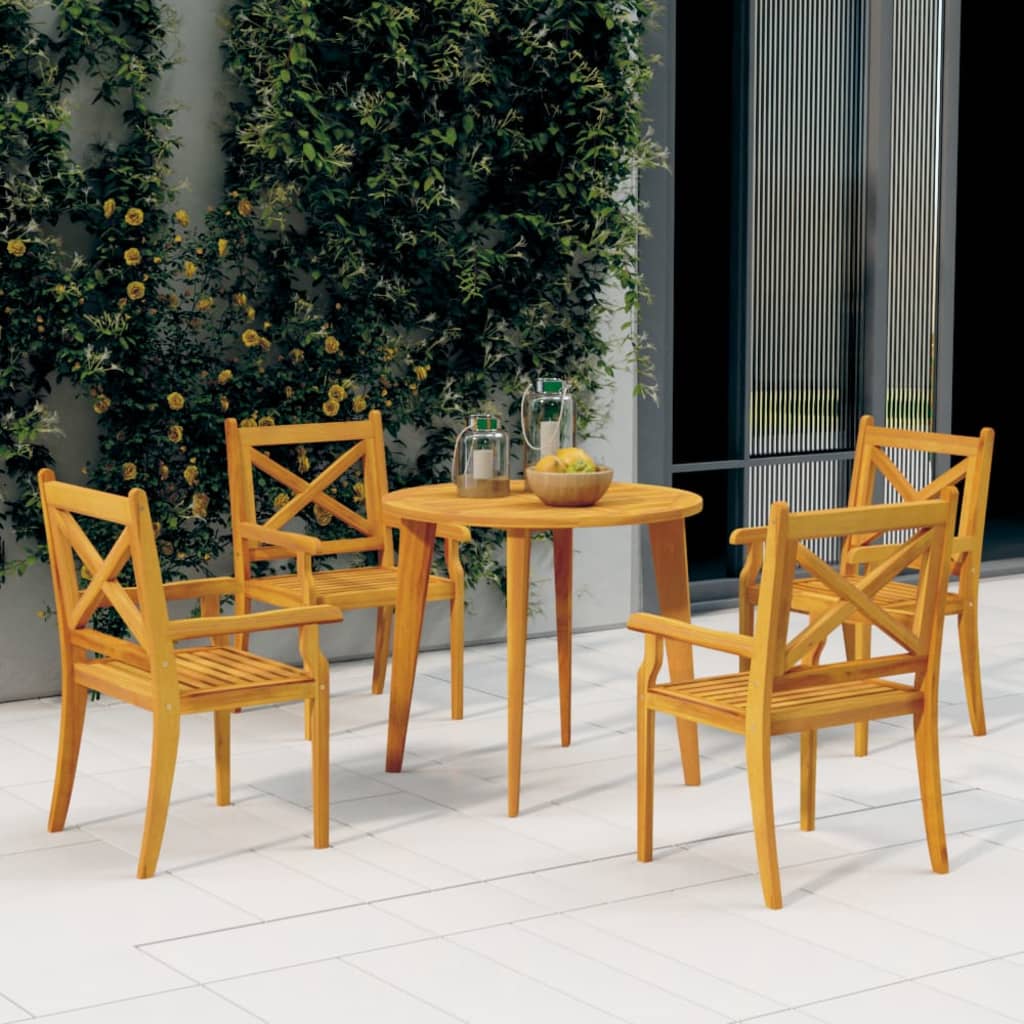 vidaXL Garden Dining Set | Natural wood | Solid acacia wood | Medium |  Durable