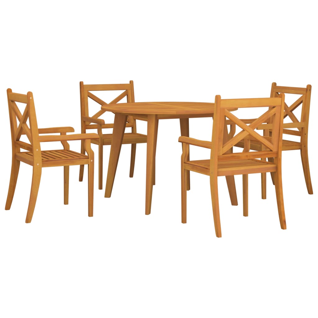 vidaXL Garden Dining Set | Natural Wood | Solid acacia wood with an oiled finish