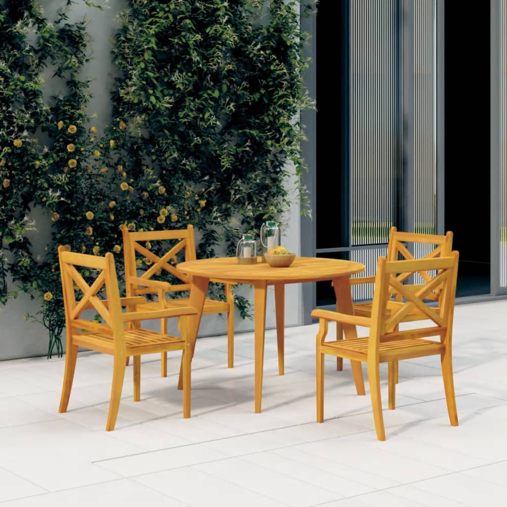 vidaXL Garden Dining Set | Natural Wood | Solid acacia wood with an oiled finish