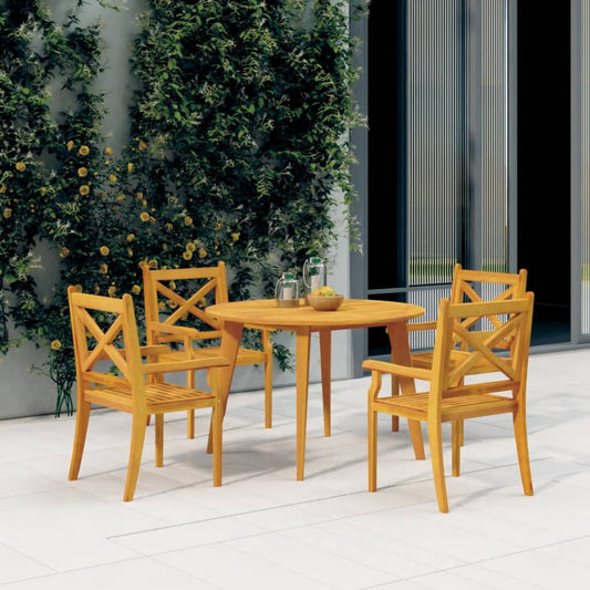 vidaXL Garden Dining Set | Natural Wood | Solid acacia wood with an oiled finish