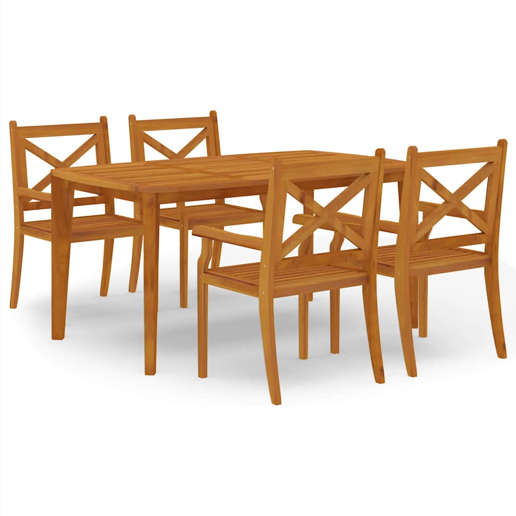 vidaXL 5 Piece Garden Dining Set Solid Wood Acacia