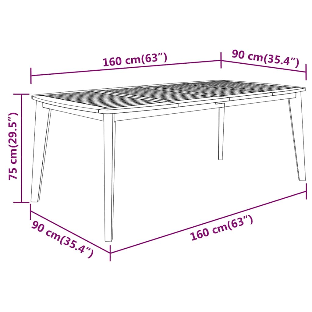 vidaXL Garden Dining Set | Natural wood | Solid acacia wood | Standard | Durable