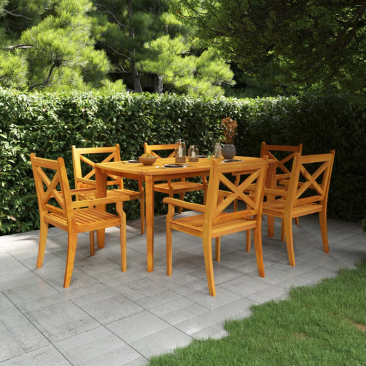 vidaXL Garden Dining Set | Brown | Solid Acacia wood | Large | Seats Many