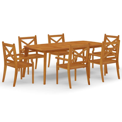 vidaXL Garden Dining Set | Natural Wood | Solid acacia wood | Large | Durable