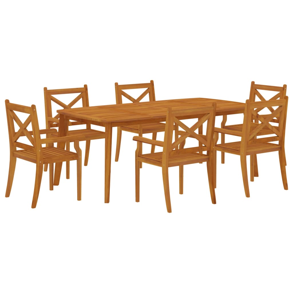 vidaXL Garden Dining Set | Natural Wood | Solid acacia wood | Large | Durable
