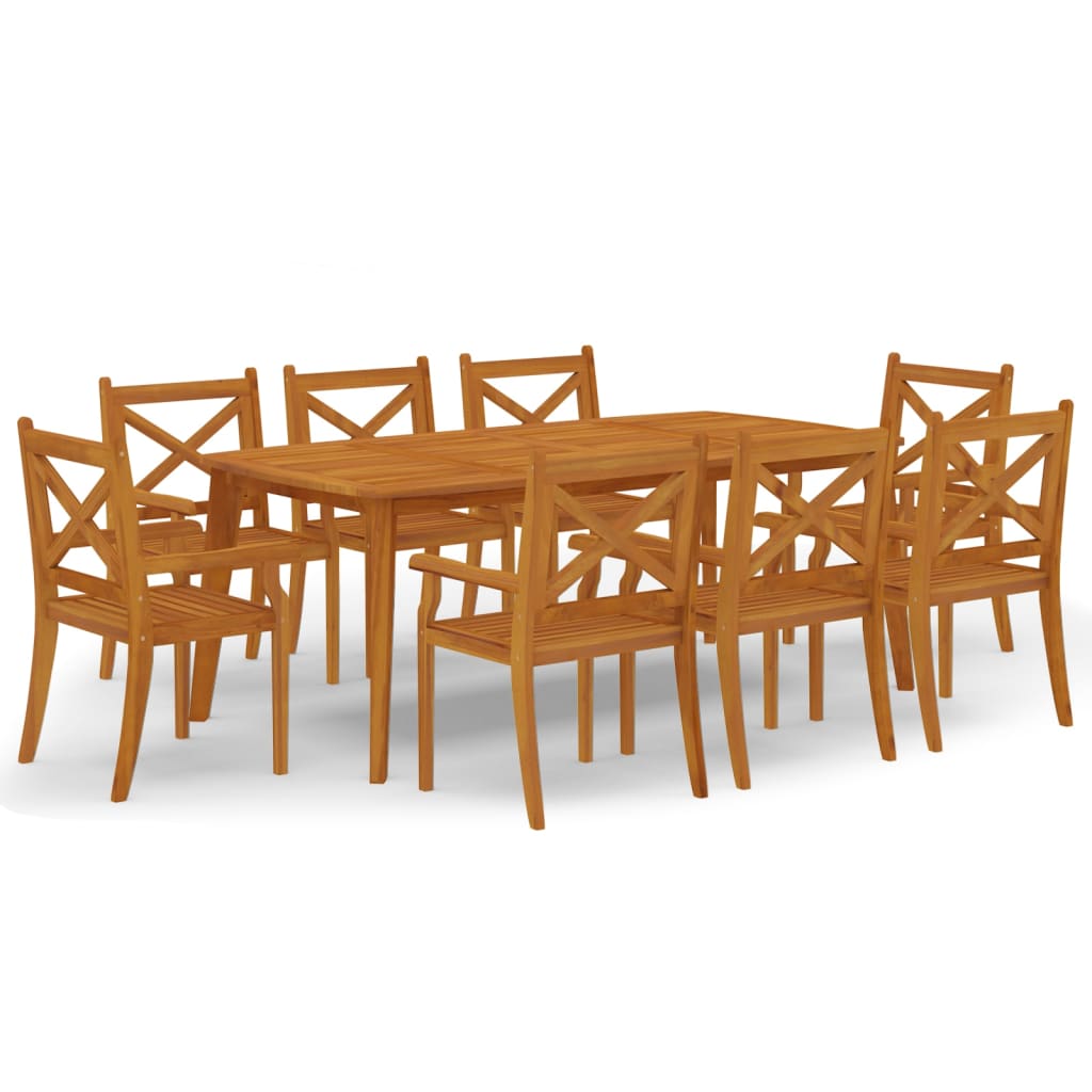 vidaXL Garden Dining Set | Brown | Solid Acacia Wood with an Oiled Finish