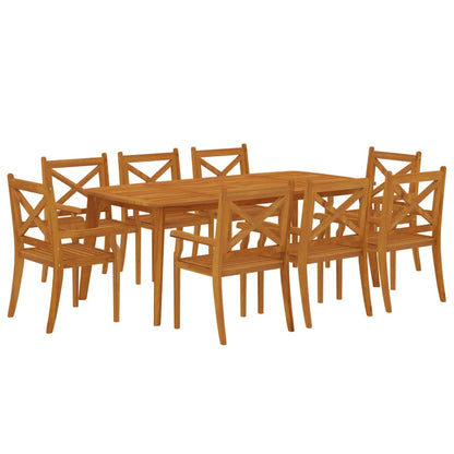 vidaXL Garden Dining Set | Brown | Solid Acacia Wood with an Oiled Finish