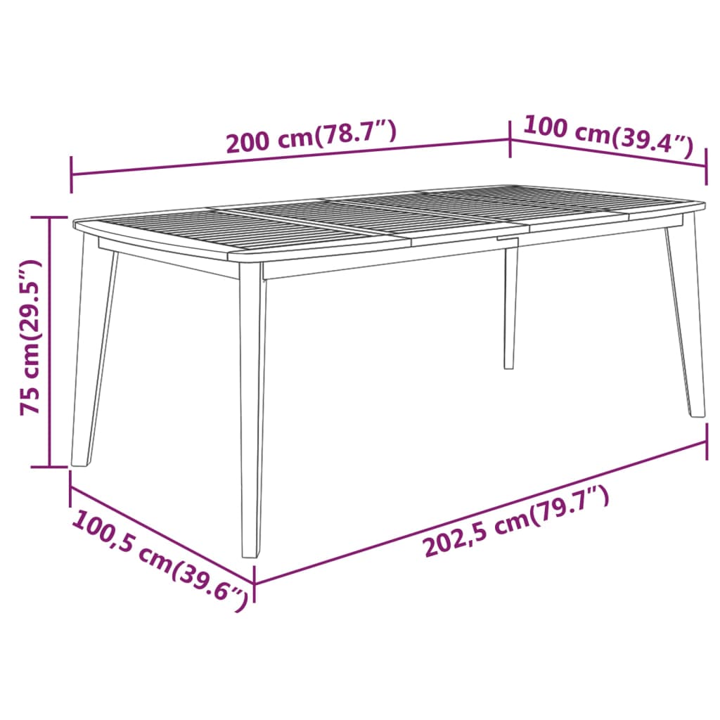 vidaXL Garden Dining Set | Brown | Solid Acacia Wood with an Oiled Finish