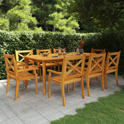 vidaXL Garden Dining Set | Brown | Solid Acacia Wood with an Oiled Finish