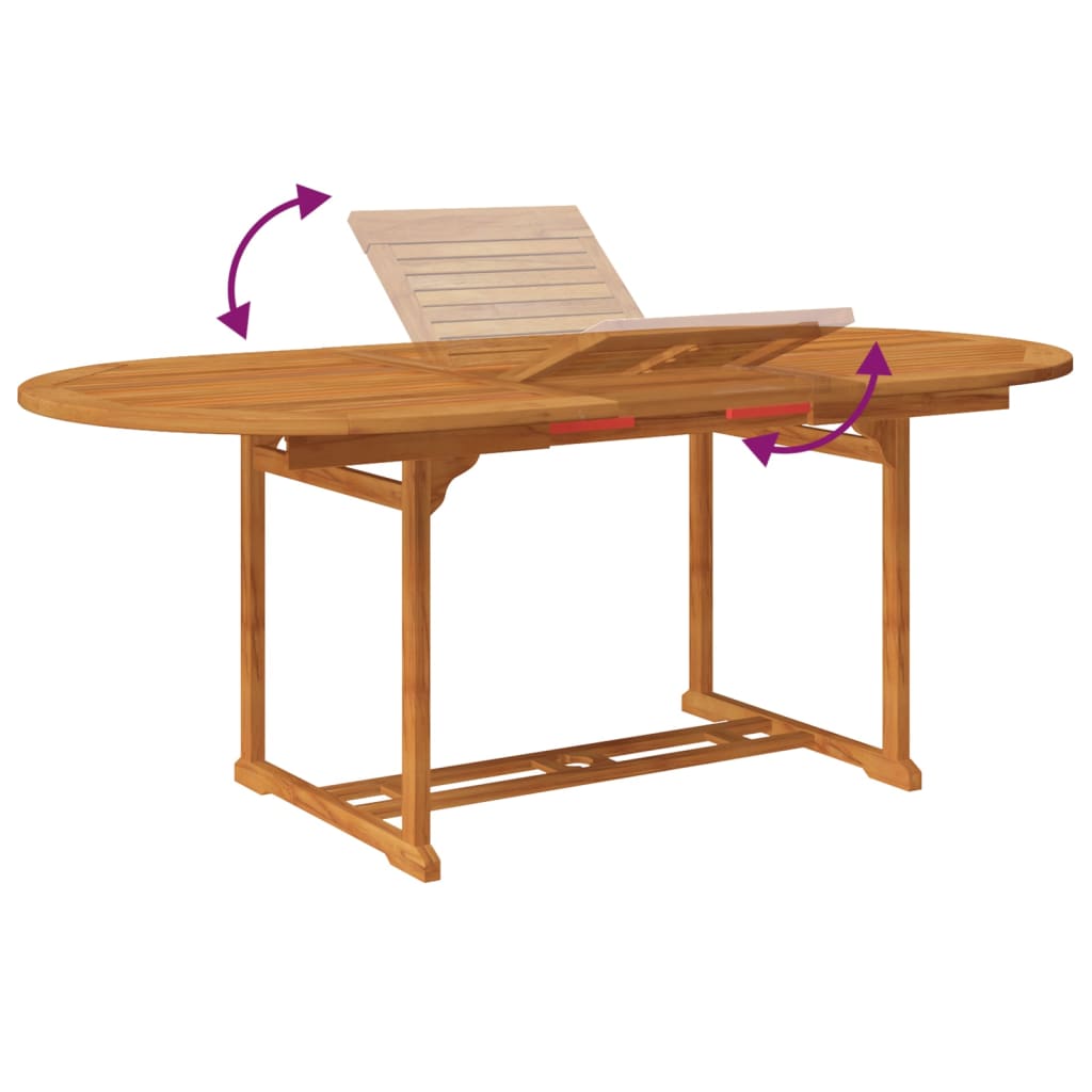 vidaXL Garden Dining Set | Natural Wood | Solid Acacia Wood | Large | Expandable