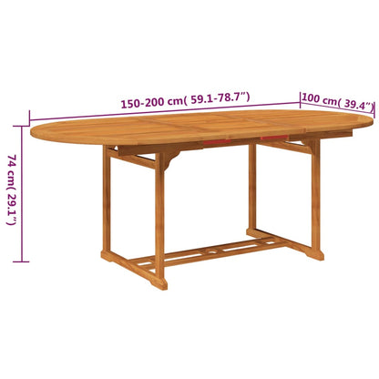 vidaXL Garden Dining Set | Natural Wood | Solid Acacia Wood | Large | Expandable