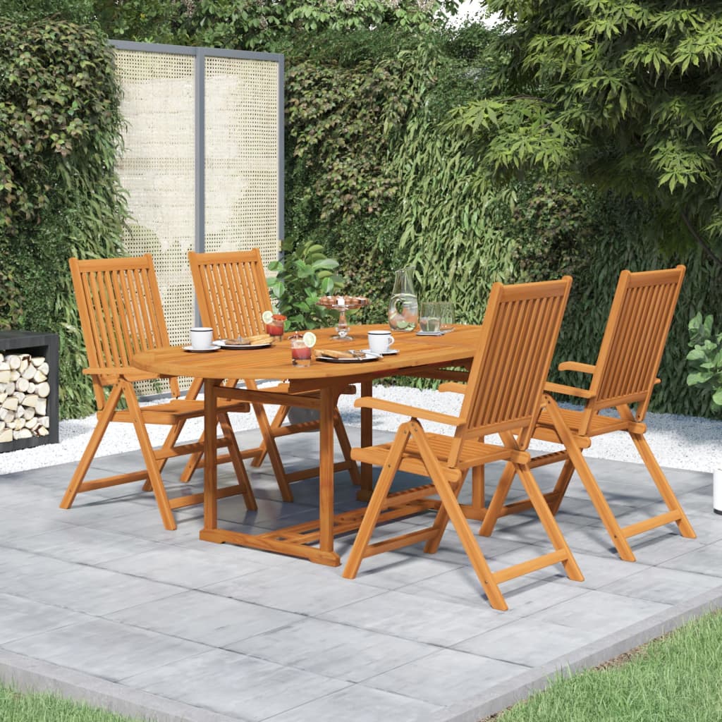 vidaXL Garden Dining Set | Natural Wood | Solid Acacia Wood | Large | Expandable