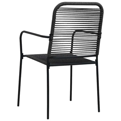 vidaXL 5 Piece Garden Dining Set Cotton Rope and Steel Black