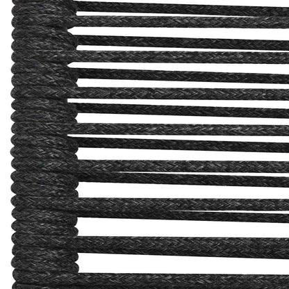 vidaXL 5 Piece Garden Dining Set Cotton Rope and Steel Black