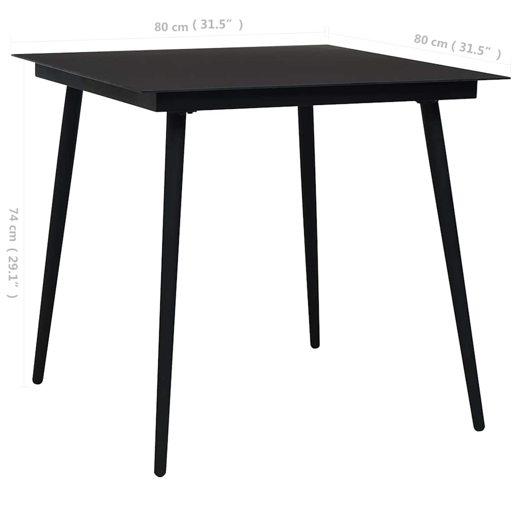 vidaXL 5 Piece Garden Dining Set Cotton Rope and Steel Black