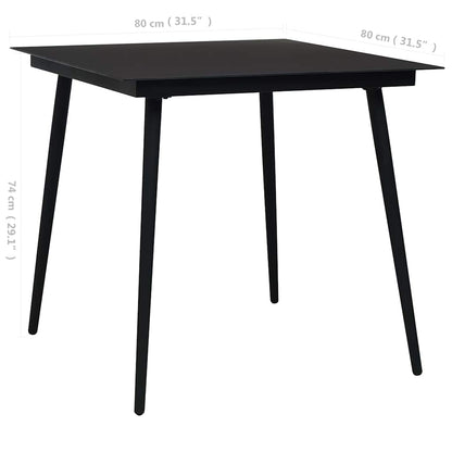 vidaXL 5 Piece Garden Dining Set Cotton Rope and Steel Black