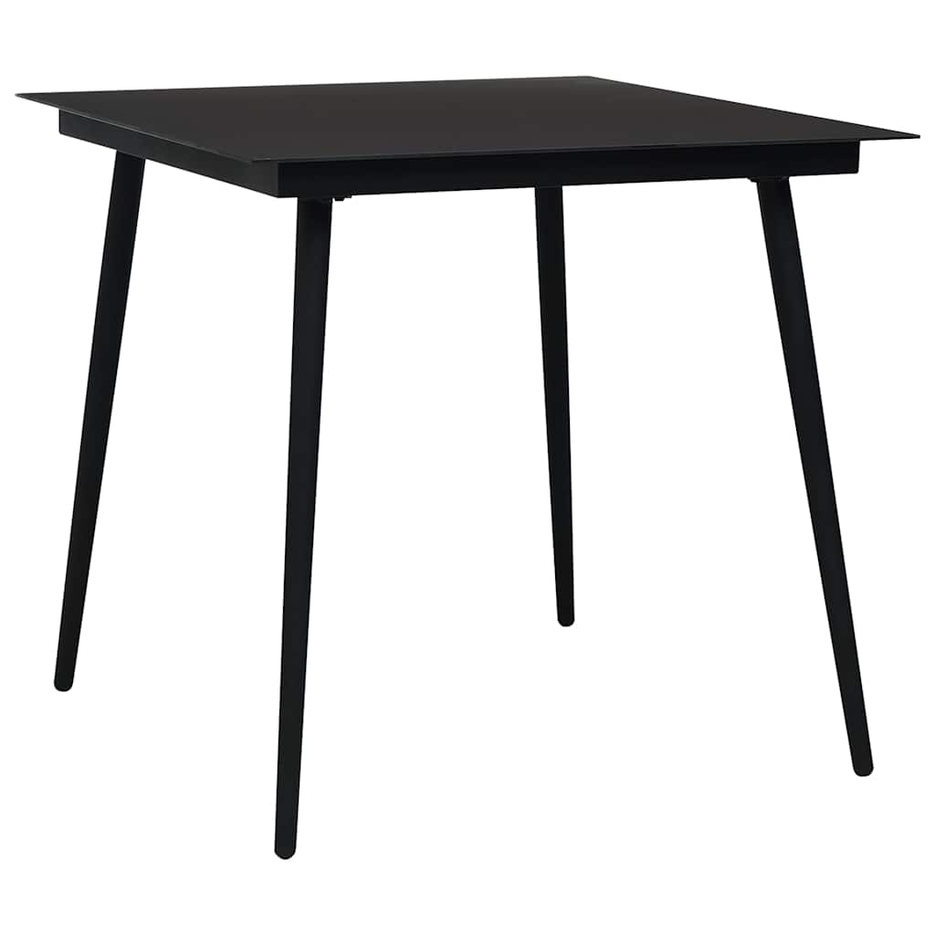 vidaXL 3 Piece Garden Dining Set Cotton Rope and Steel Black