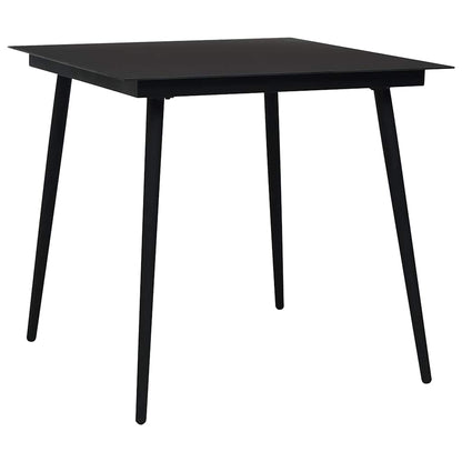 vidaXL 3 Piece Garden Dining Set Cotton Rope and Steel Black
