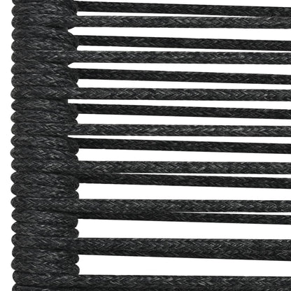 vidaXL Dining Set | Black | Cotton rope, powder-coated steel, tempered glass