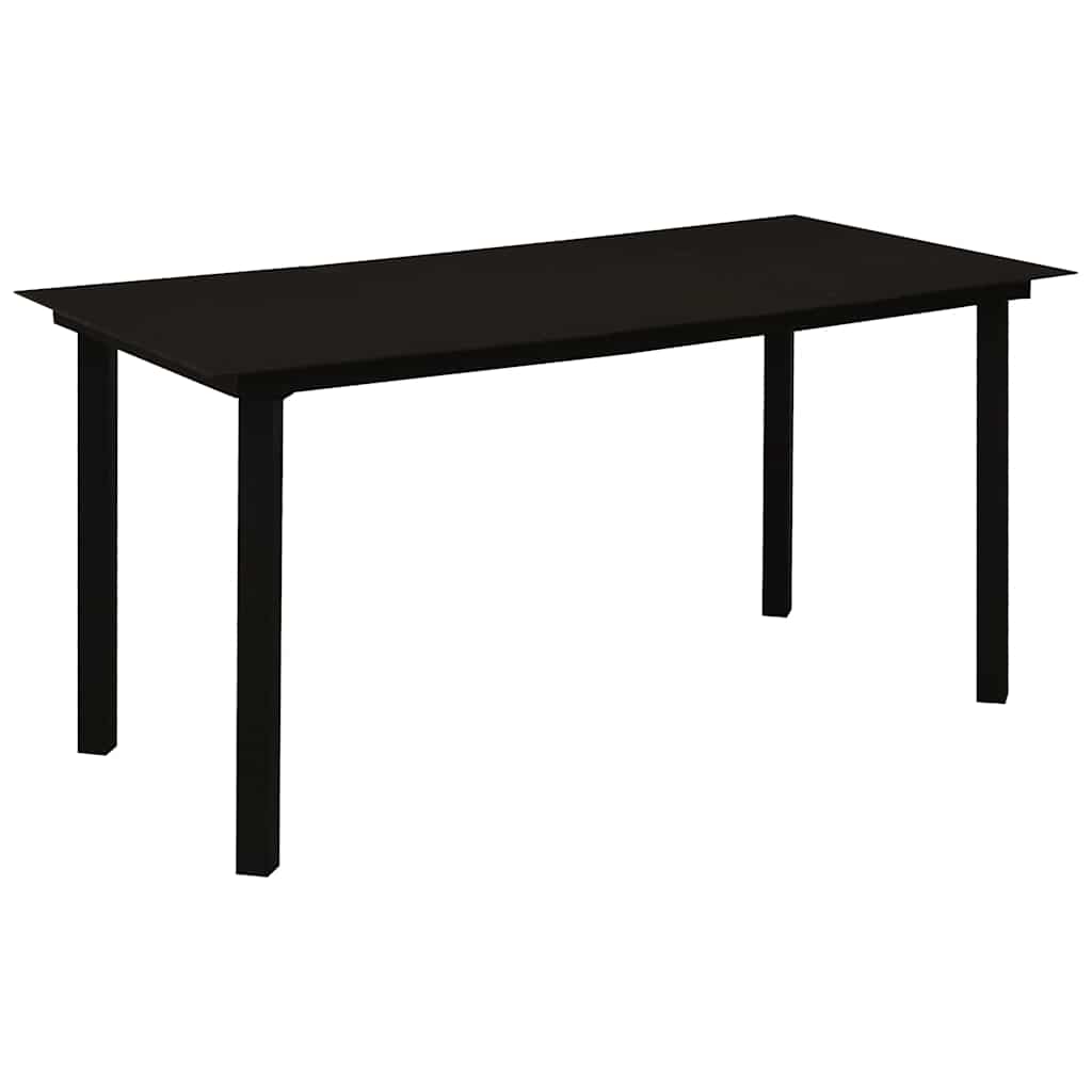 vidaXL Dining Set | Black | Cotton Rope, Powder-Coated Steel, Tempered Glass