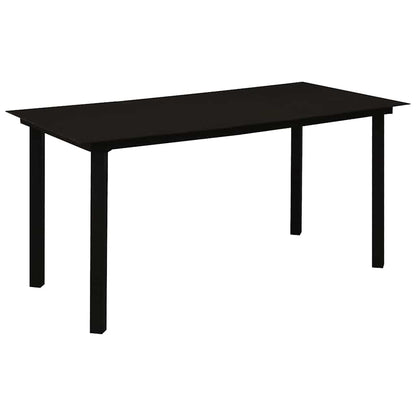 vidaXL Dining Set | Black | Cotton Rope, Powder-Coated Steel, Tempered Glass