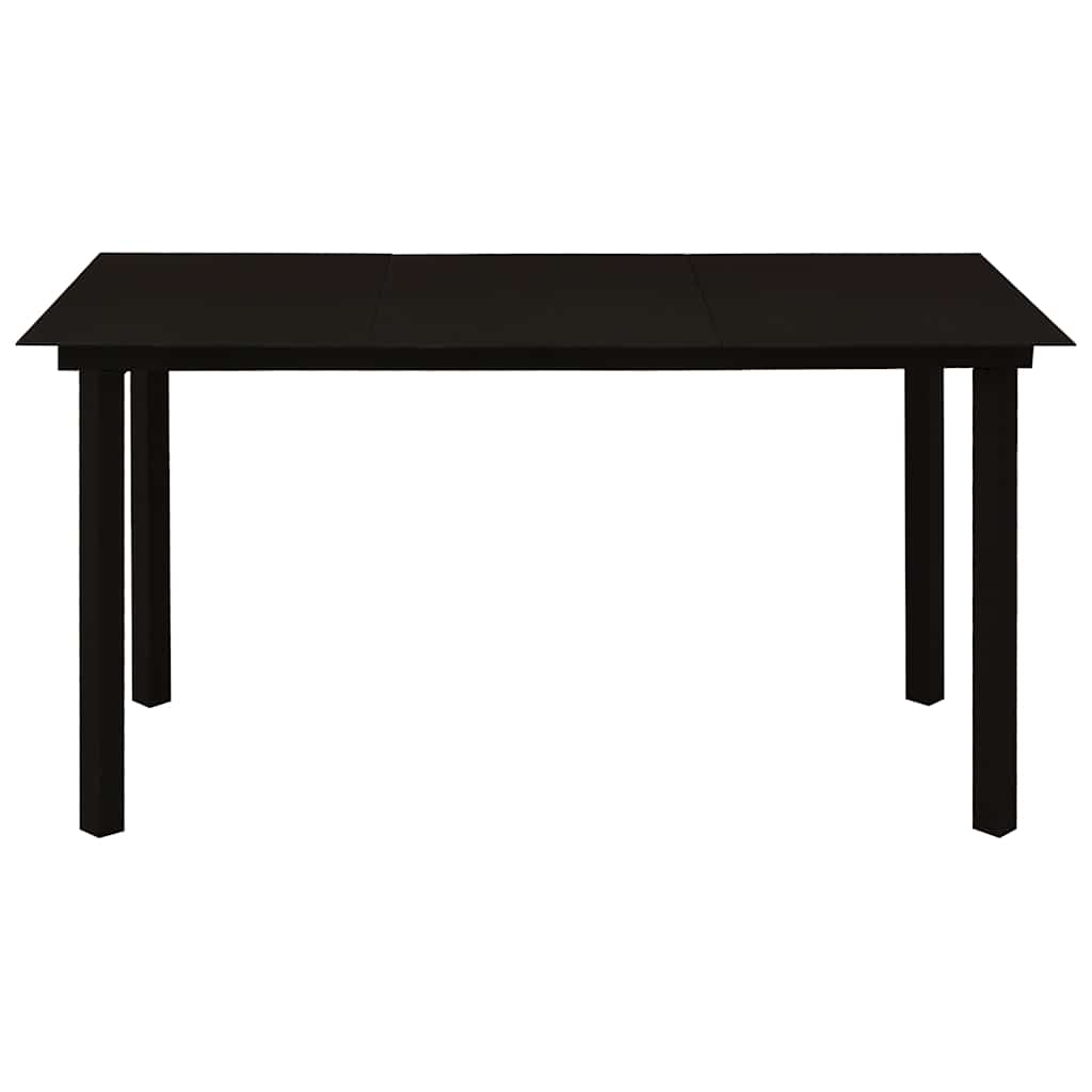 vidaXL Dining Set | Black | Cotton Rope, Powder-Coated Steel, Tempered Glass